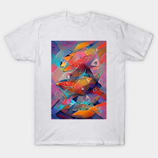 Luxury Batik fish coral reef pattern T-Shirt